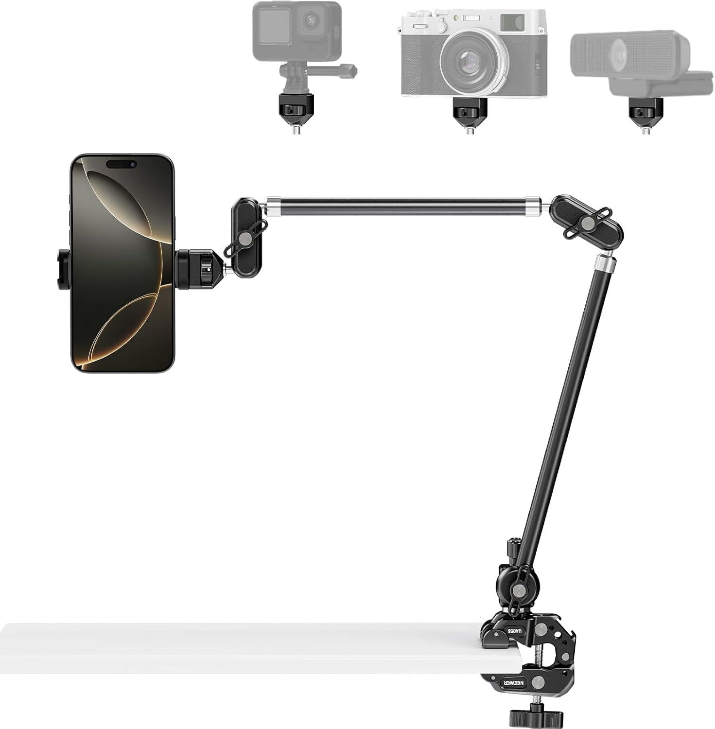 Brazo Mágico Neewer UA056 76 cm con Clamp y Soporte