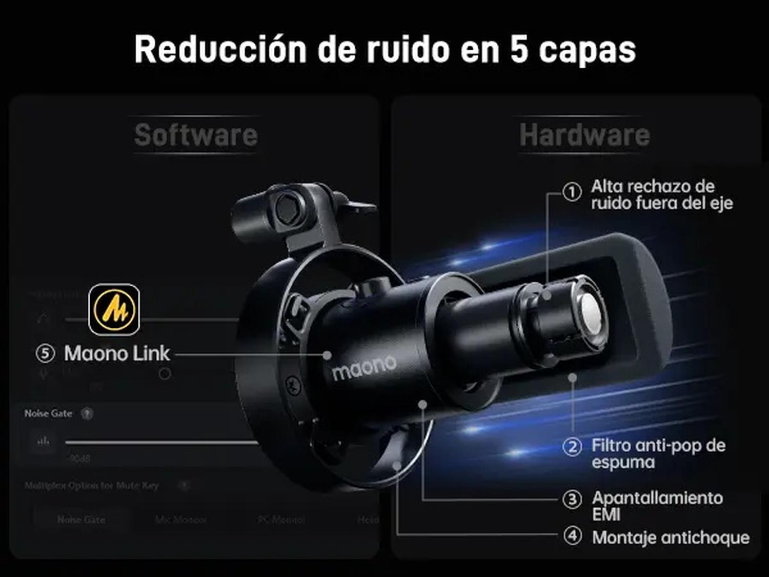 Micrófono Dinámico Maono PD300X USB/XLR para Podcasting