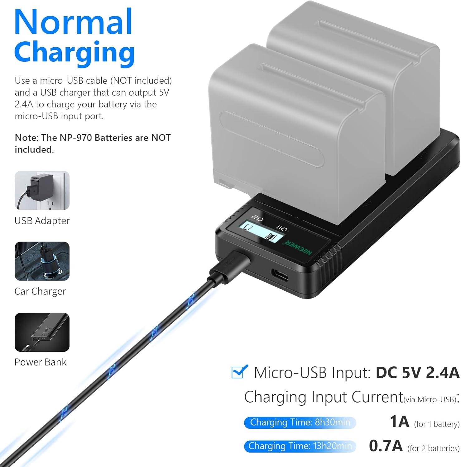 Cargador Dual USB Neewer para Baterías Sony NP-F