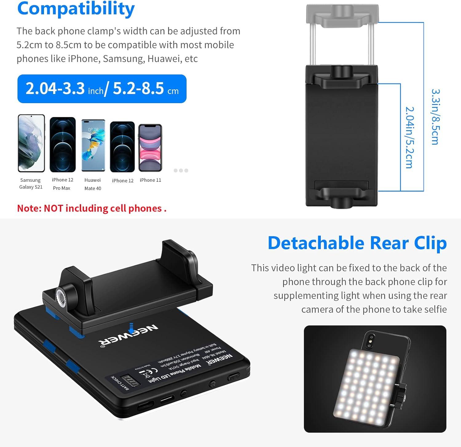 Luz LED Neewer NL-60AI con Clip para Videollamadas