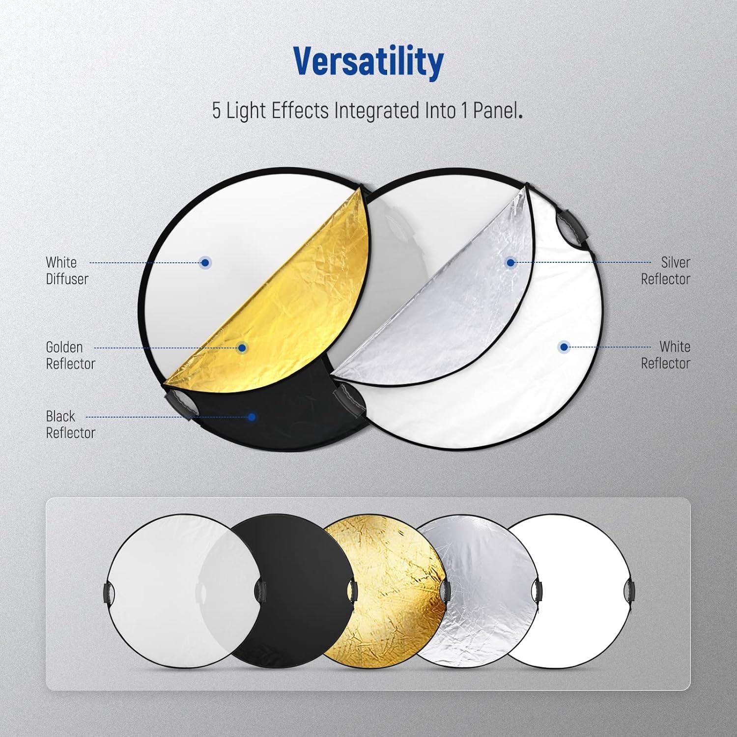Reflector Neewer 5 en 1 Plegable de 80 cm con Asas