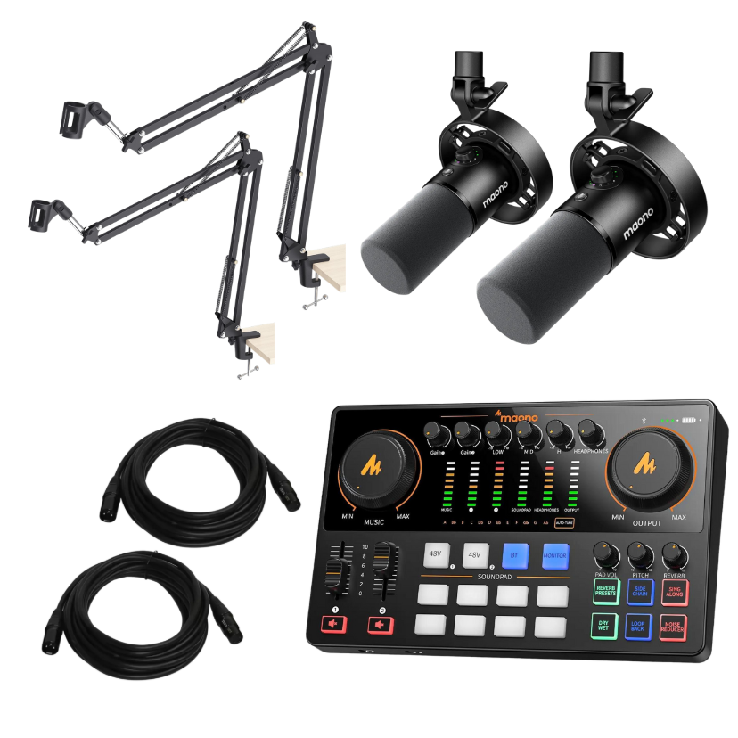 Kit para podcast Maono Profesional PD300X para 2 personas