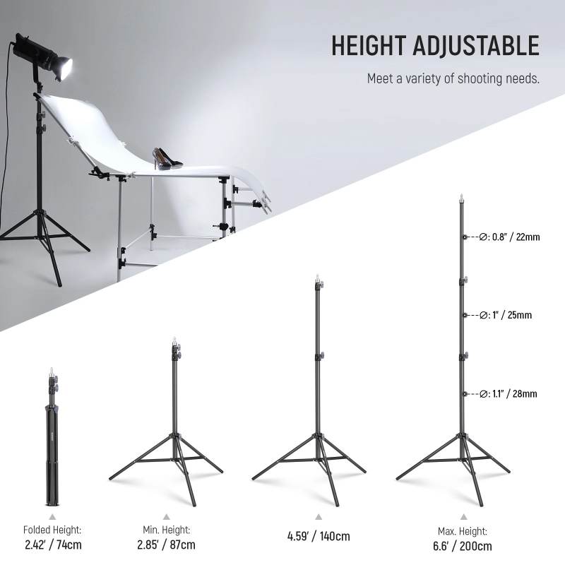 Pie de flash Neewer St-200cm Para Fotografía Negro